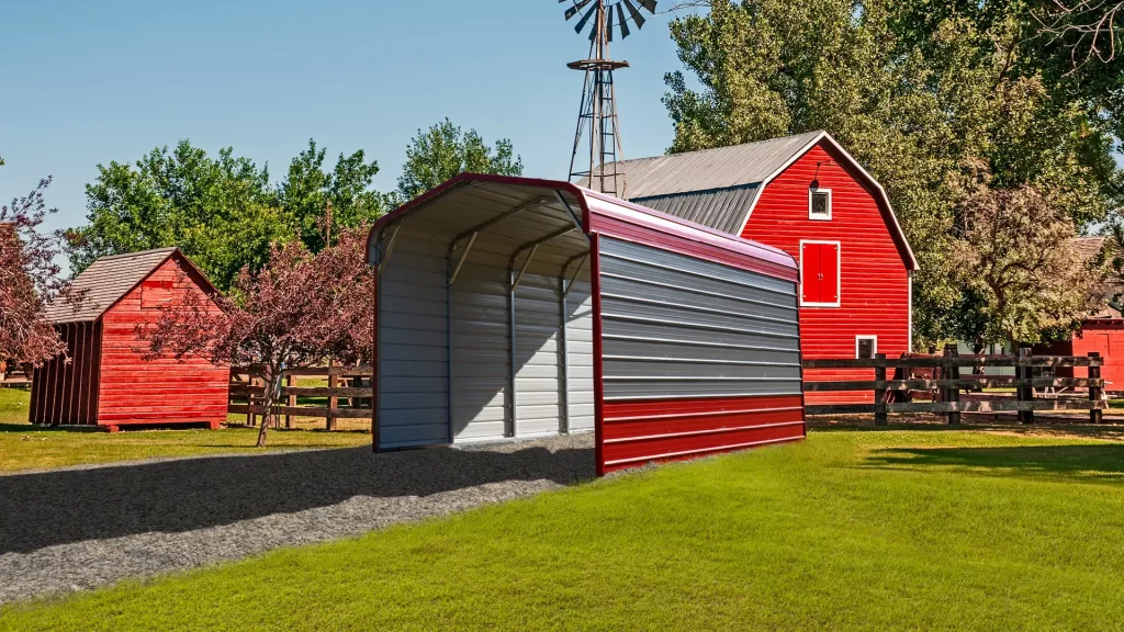 Custom metal carport installed on property — Tidewater Steel Buildings