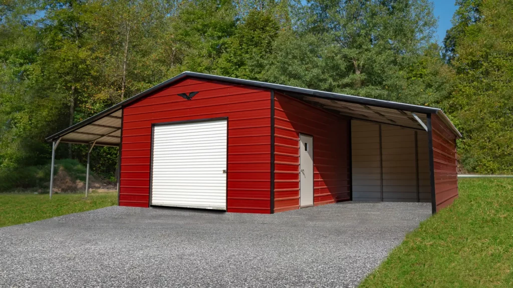 Custom steel garage installation — Tidewater Steel Buildings