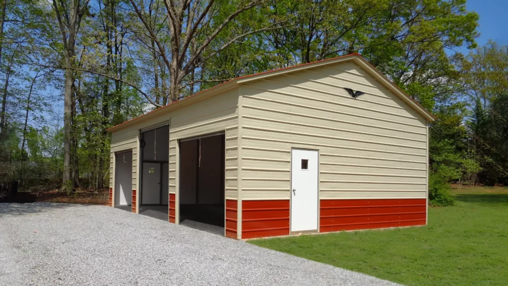 Example photo of a steel garage