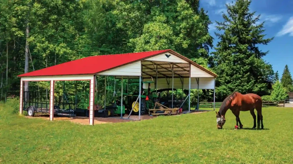 Example photo of a metal building for barn or farm use